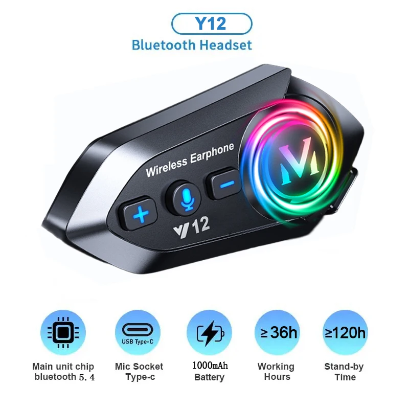 Y12 Motorcycle Helmet Headset Stereo Music Player Noise Reduction Bluetooth Handsfree Call Waterproof 1000mAh With Ambient Light
Y12 Motorcycle Helmet Headset Stereo Music Player Noise Reduction Bluetooth Handsfree Call Waterproof 1000mAh With Ambient Light