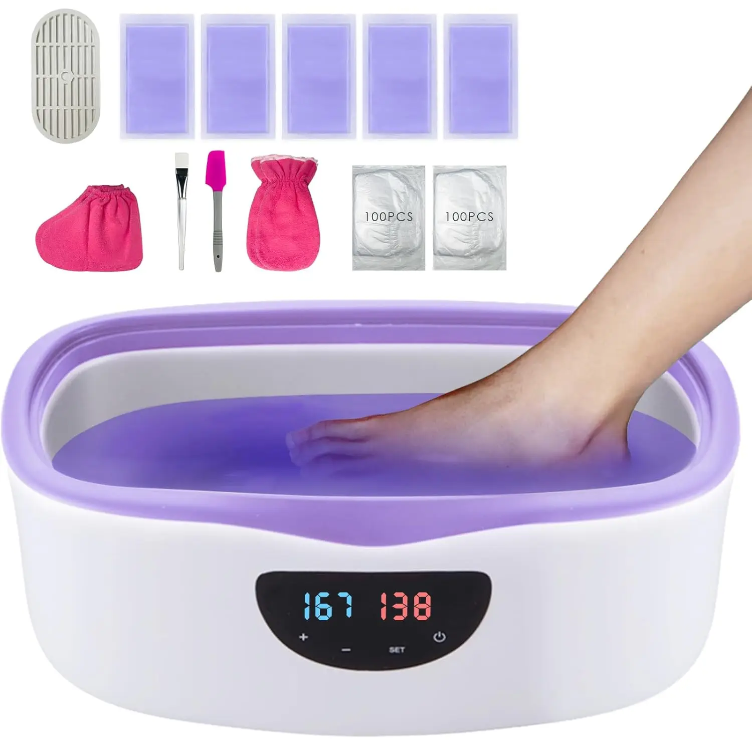 5000ml Paraffin Wax Warmer for Hand & Feet - 3.85 lbs Refills, 213pcs Kit, Moisturizing Spa Treatment
5000ml Paraffin Wax Warmer for Hand & Feet - 3.85 lbs Refills, 213pcs Kit, Moisturizing Spa Treatment