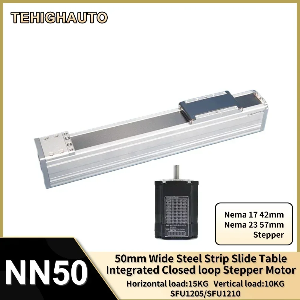 50mm Wide Fully Enclosed Linear Stage Steel Strip Slide Module 42/57 Integrated Encoder Stepper Motor Sliding Table Drive Kit
50mm Wide Fully Enclosed Linear Stage Steel Strip Slide Module 42/57 Integrated Encoder Stepper Motor Sliding Table Drive Kit