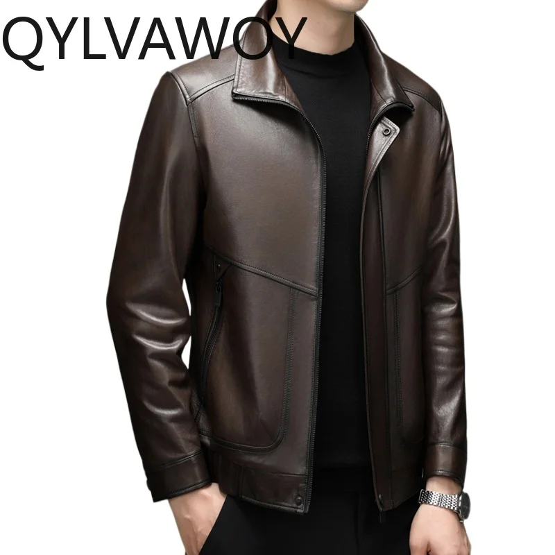 QYLVAWOY Real Goatskin Men's Leather Jacket Autumn Winter Jacket Man Lapel Leather Jackets for Man Stylish Chaqueta Leather Coat
QYLVAWOY Real Goatskin Men's Leather Jacket Autumn Winter Jacket Man Lapel Leather Jackets for Man Stylish Chaqueta Leather Coat