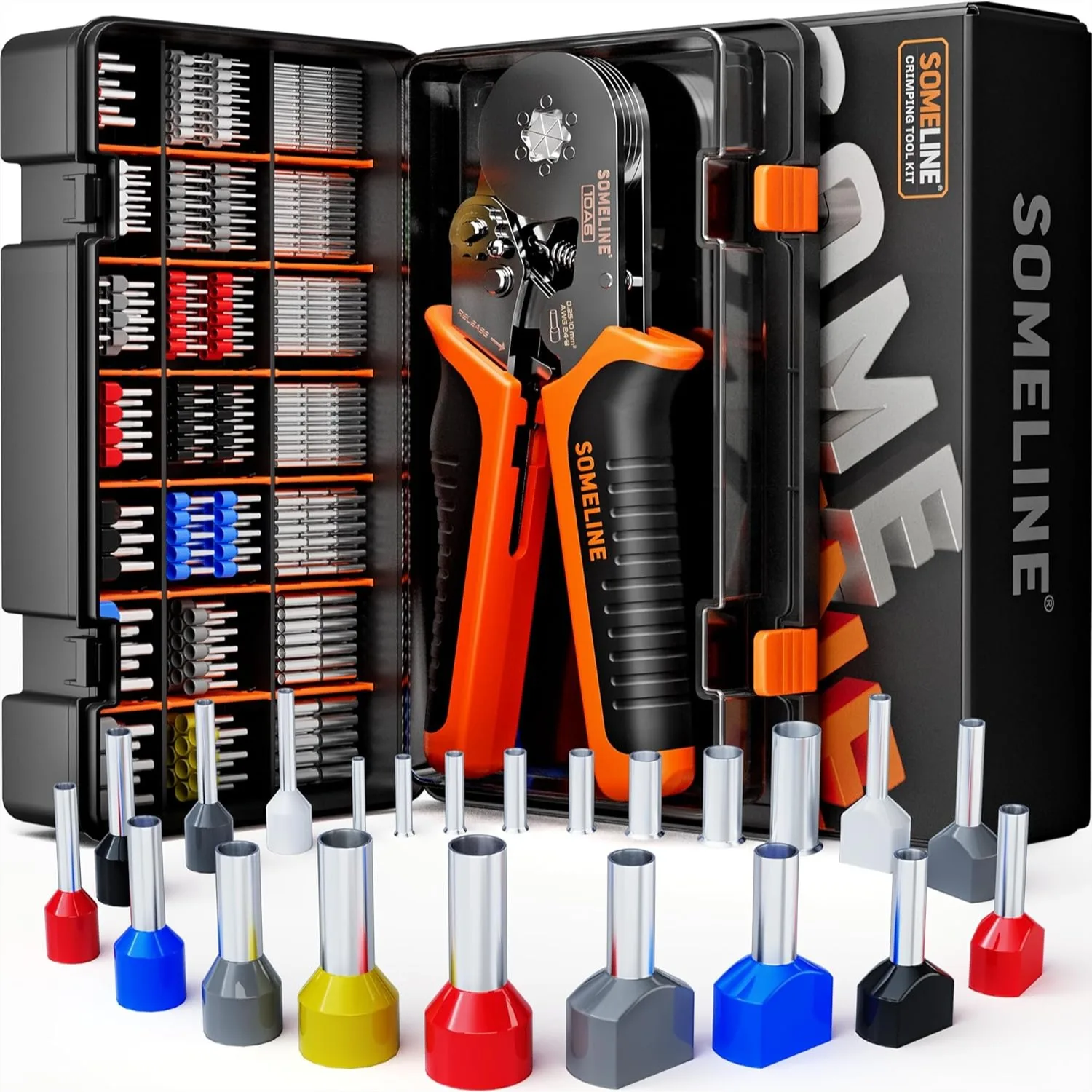 Ferrule Crimping Tool Kit, 21 Sizes Hexagonal Ferrules 24-8 AWG, Professional Crimper Pliers with Ratchet Mechanism for
Ferrule Crimping Tool Kit, 21 Sizes Hexagonal Ferrules 24-8 AWG, Professional Crimper Pliers with Ratchet Mechanism for
