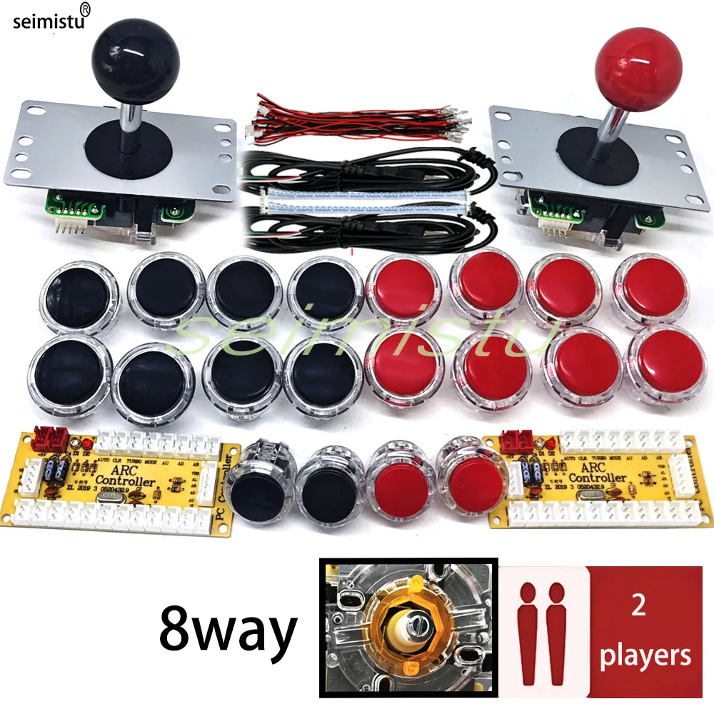 Arcade Game Machine Console DIY Kit 8 Way Joystick Copy SANWA Push Buttons For PC Raspberry Pi Zero Delay USB Board Controller
Arcade Game Machine Console DIY Kit 8 Way Joystick Copy SANWA Push Buttons For PC Raspberry Pi Zero Delay USB Board Controller