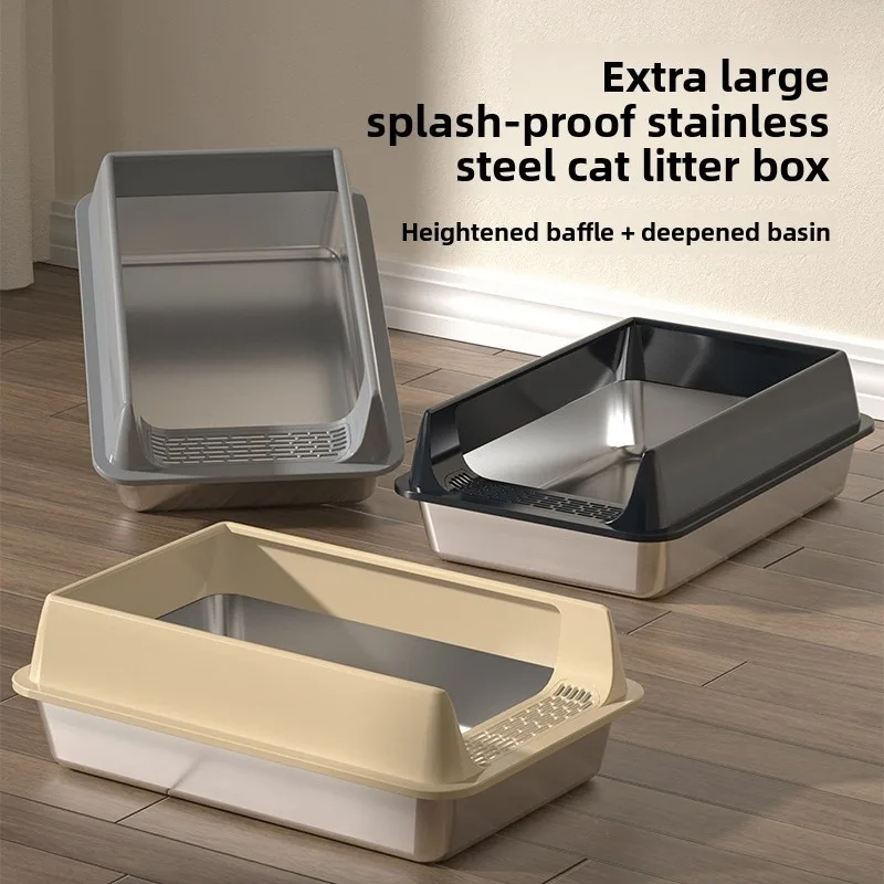 Stainless Steel Large Capacity Cat Litter Box High Fence Prevent Spillage Semi Enclosed Extra Large Cat Toilet Cat Toilet
Stainless Steel Large Capacity Cat Litter Box High Fence Prevent Spillage Semi Enclosed Extra Large Cat Toilet Cat Toilet