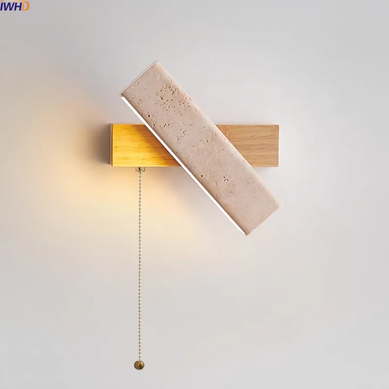 IWHD Pull Chain Switch LED Wall Light Indoor Bedroom With Switch Yellow Stone Wood Nordic Modern Decor Bedside Lamp Arandela
IWHD Pull Chain Switch LED Wall Light Indoor Bedroom With Switch Yellow Stone Wood Nordic Modern Decor Bedside Lamp Arandela