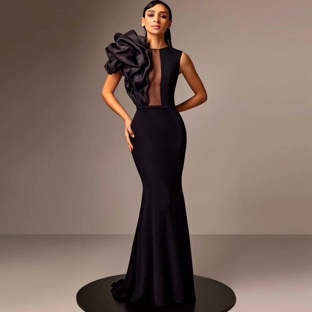 O-neck Mermaid Long Evening Dresses See Through Sexy Women Clothes Folds Black Prom Dress Elegang Open Back Event Gown For Weddi
O-neck Mermaid Long Evening Dresses See Through Sexy Women Clothes Folds Black Prom Dress Elegang Open Back Event Gown For Weddi
