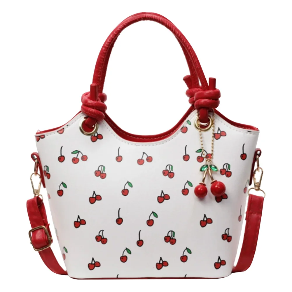 Leather Bucket Cherry Printed Crossbody Bag for Women Girls Trendy Top-handle Bag Zipper Satchel Bag with Pendant for Commuting
Leather Bucket Cherry Printed Crossbody Bag for Women Girls Trendy Top-handle Bag Zipper Satchel Bag with Pendant for Commuting