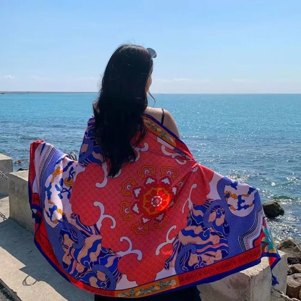 90x180cm Beach Sunscreen Scarve Wrap Long Headband Bathing Cover-ups Bikini Large Shawl Sun-Resistant Breathable Hijab Scarf
90x180cm Beach Sunscreen Scarve Wrap Long Headband Bathing Cover-ups Bikini Large Shawl Sun-Resistant Breathable Hijab Scarf