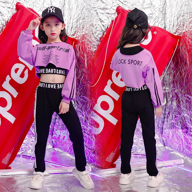 Purple Hoodies Pants Kids Hip Hop Dancing Clothes Ballroom Costumes Jazz Dancewear for Girls Stage Outfit Street Dance Wear
Purple Hoodies Pants Kids Hip Hop Dancing Clothes Ballroom Costumes Jazz Dancewear for Girls Stage Outfit Street Dance Wear