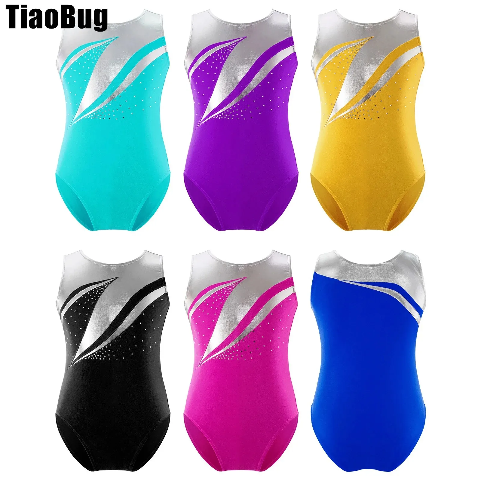 Kids Girls Patchwork Dance Leotards Shiny Rhinestone Bronzing Stylish Clothing Sleeveless Round Neckline Style Skating Cloth
Kids Girls Patchwork Dance Leotards Shiny Rhinestone Bronzing Stylish Clothing Sleeveless Round Neckline Style Skating Cloth