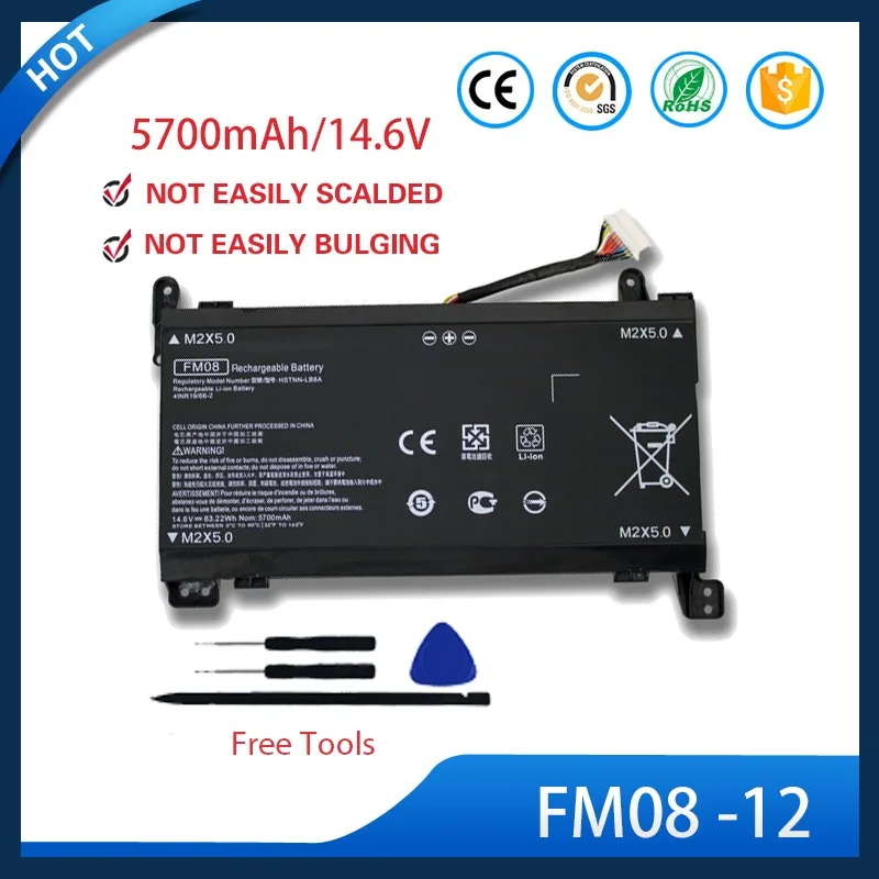 FM08 12Pin Battery For HP Omen 17-AN013TX HSTNN-LB8B TPN-Q195 14.6V 83.22Wh
FM08 12Pin Battery For HP Omen 17-AN013TX HSTNN-LB8B TPN-Q195 14.6V 83.22Wh