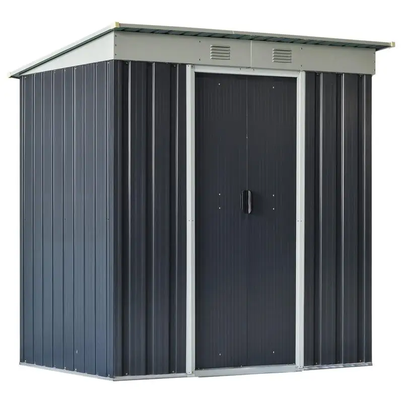 6x4 Metal Lean-to Garden Shed, Outdoor Storage, Garden Tool House with Double Sliding Doors and 2 Air Vents for Backyard,
6x4 Metal Lean-to Garden Shed, Outdoor Storage, Garden Tool House with Double Sliding Doors and 2 Air Vents for Backyard,