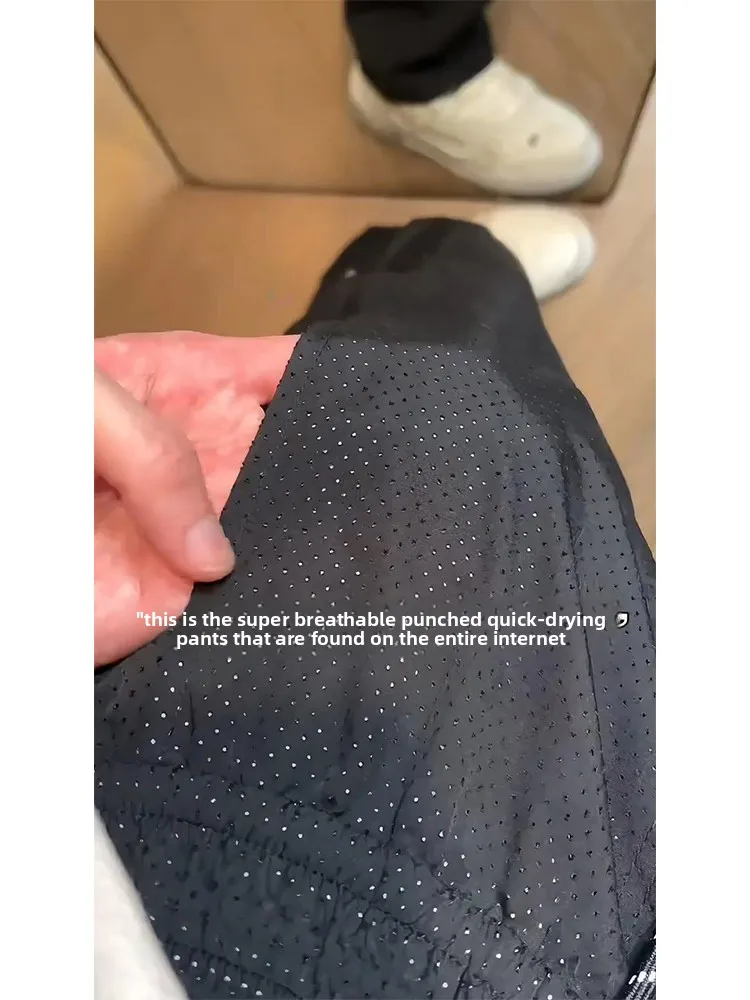 Men's Summer Thin Breathable Ice Silk Laser Perforated Outdoor Climbing Qui Dry Workwear Pants Loose Fit Elastic Waist Long... 
Men's Summer Thin Breathable Ice Silk Laser Perforated Outdoor Climbing Qui Dry Workwear Pants Loose Fit Elastic Waist Long...