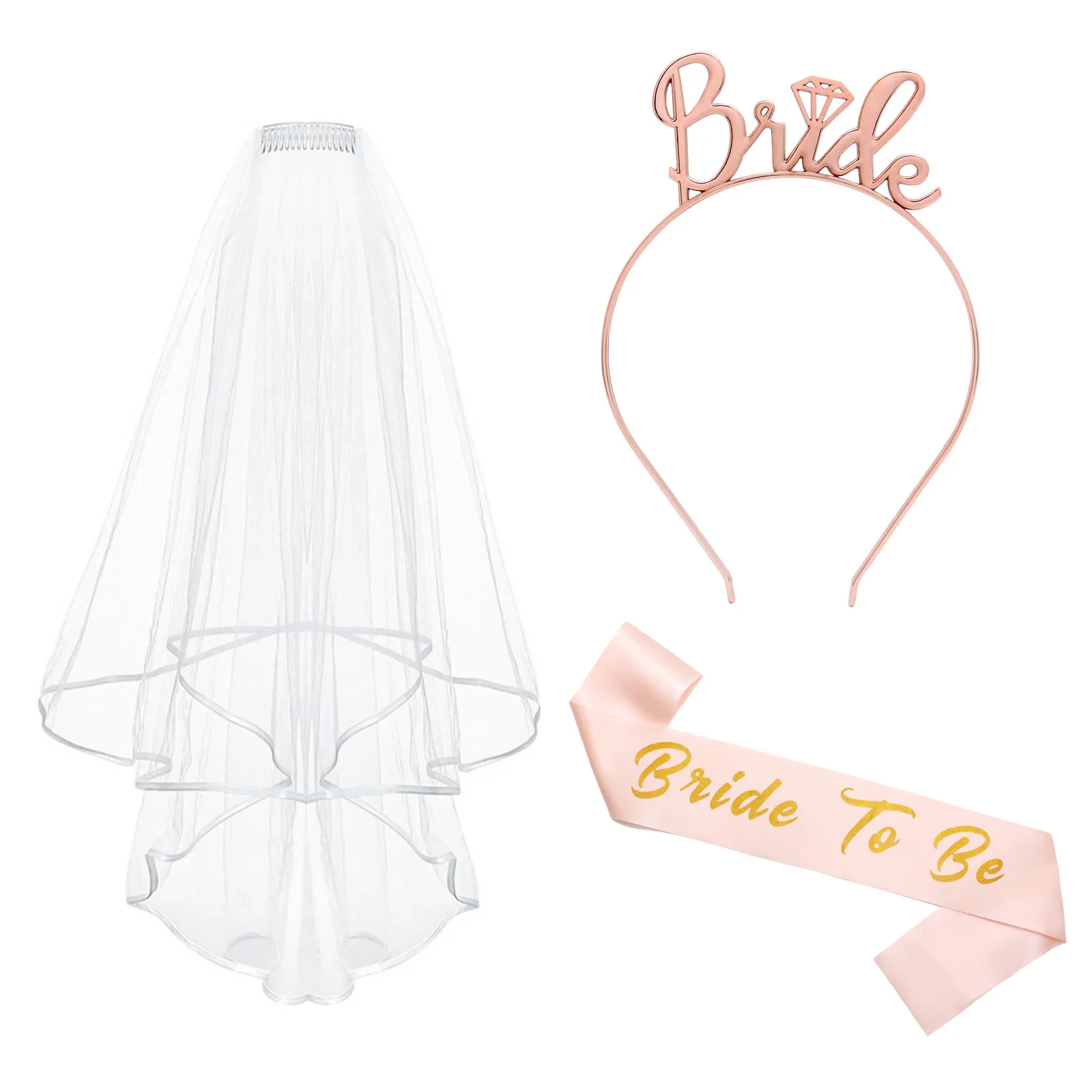 Wedding Bridal Sash Headwear Veil Kit Single Party Decor Accessories
Wedding Bridal Sash Headwear Veil Kit Single Party Decor Accessories