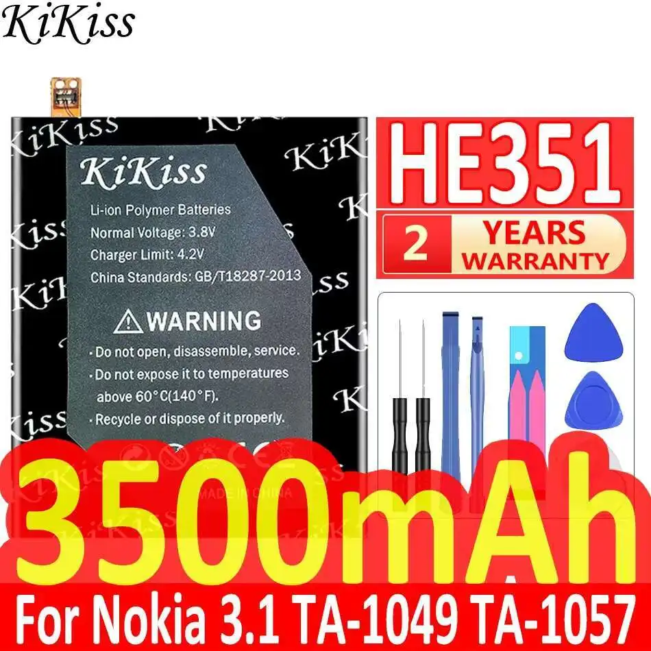 Аккумулятор для мобильного телефона емкостью 3500 мАч для Nokia 3.1, TA-1049, TA-1057, TA-1063, TA-1070, TA-1074, легкий HE351
Аккумулятор для мобильного телефона емкостью 3500 мАч для Nokia 3.1, TA-1049, TA-1057, TA-1063, TA-1070, TA-1074, легкий HE351