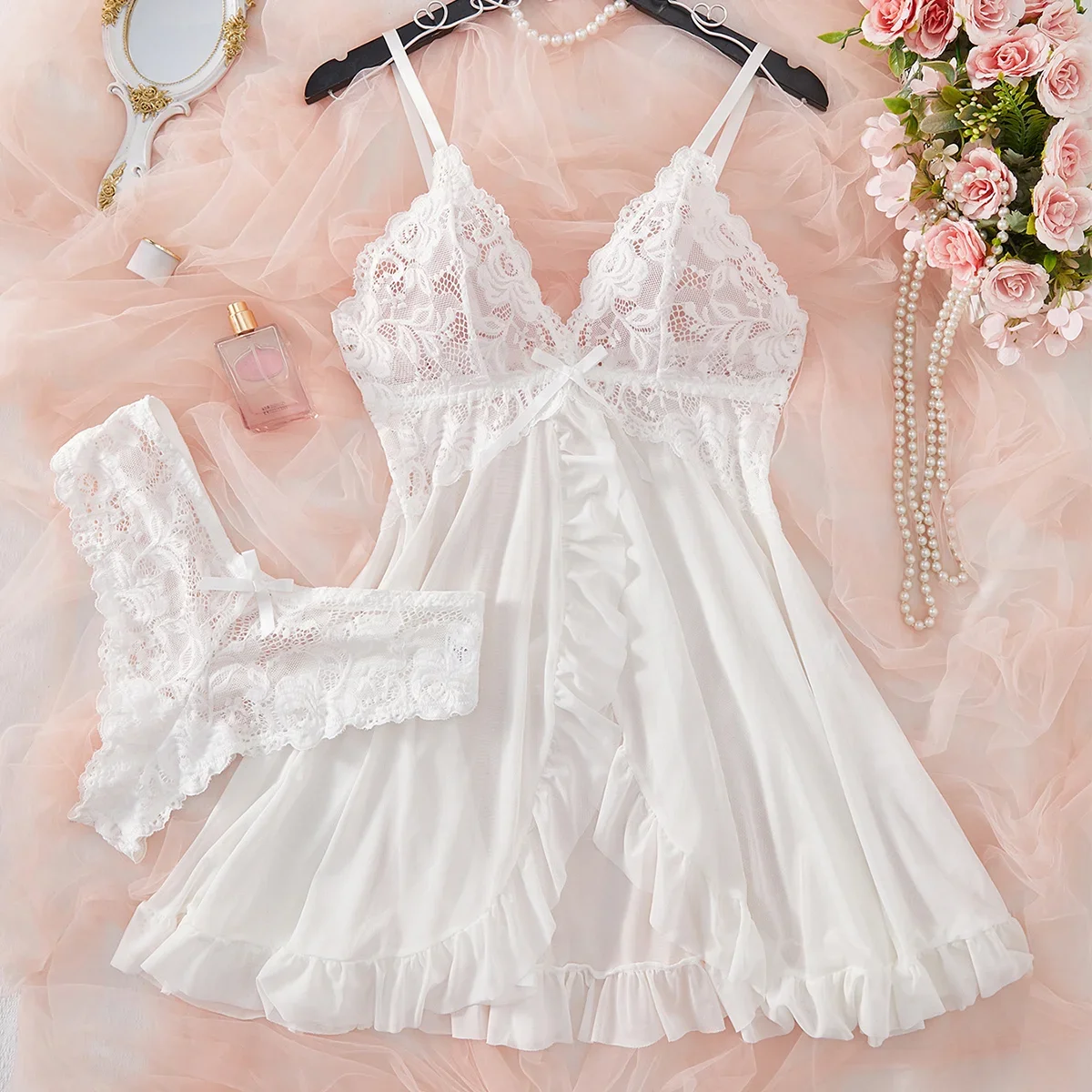 Sexy Lingerie Set Women Erotic Bra Nightdress Sexy Lace Sleepwear Solid Slim Soft Dresses V Neck Full Slip Sleepwear & Dresses
Sexy Lingerie Set Women Erotic Bra Nightdress Sexy Lace Sleepwear Solid Slim Soft Dresses V Neck Full Slip Sleepwear & Dresses