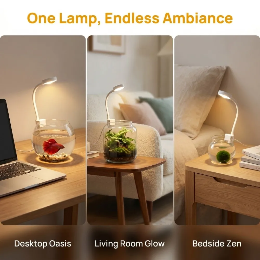 Clip-On LED Fish Tank Light 3-color Infinitely Variable Dimming Aquarium Light 360° Adjustable LED Lighting Fish Tank Lamp
Clip-On LED Fish Tank Light 3-color Infinitely Variable Dimming Aquarium Light 360° Adjustable LED Lighting Fish Tank Lamp