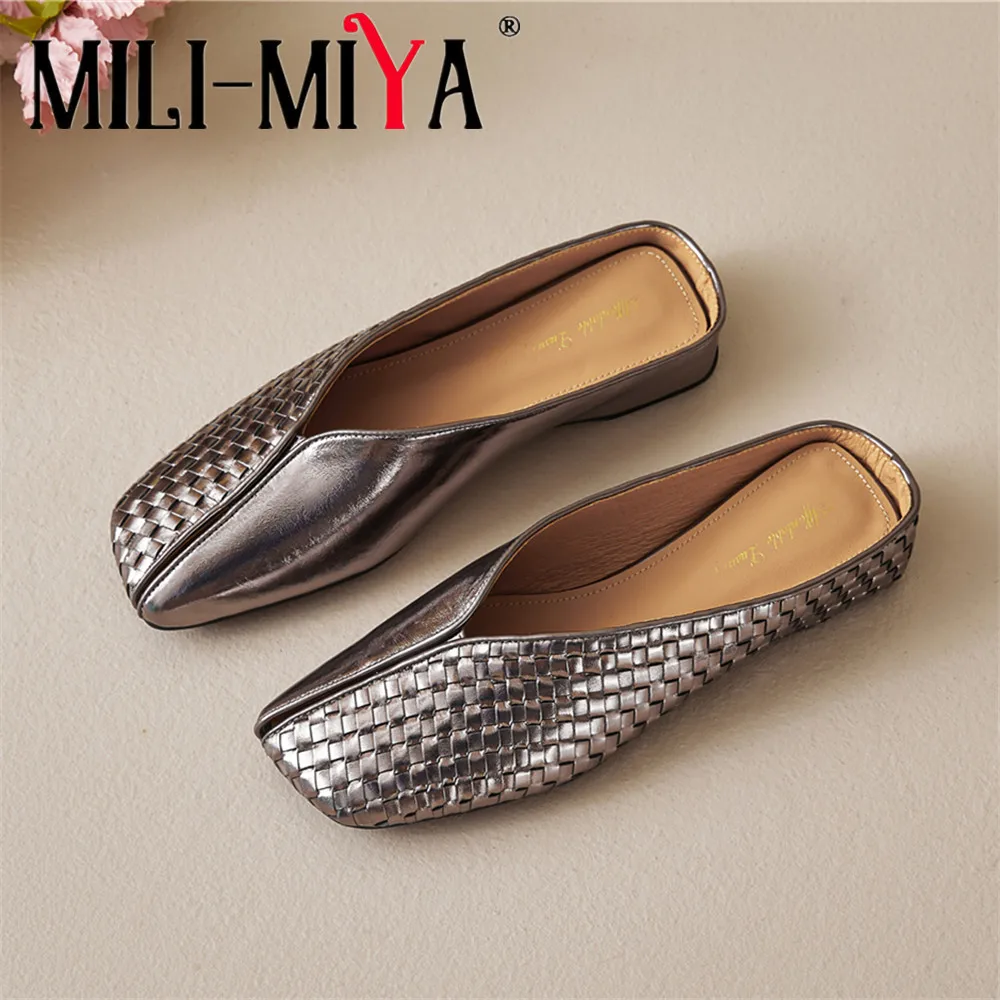MILI-MIYA Women's Square-Toe Cow Leather Casual Flats With Non-Slip Rubber Soles Plus Sizes Solid Color Slip-On For Ladies
MILI-MIYA Women's Square-Toe Cow Leather Casual Flats With Non-Slip Rubber Soles Plus Sizes Solid Color Slip-On For Ladies
