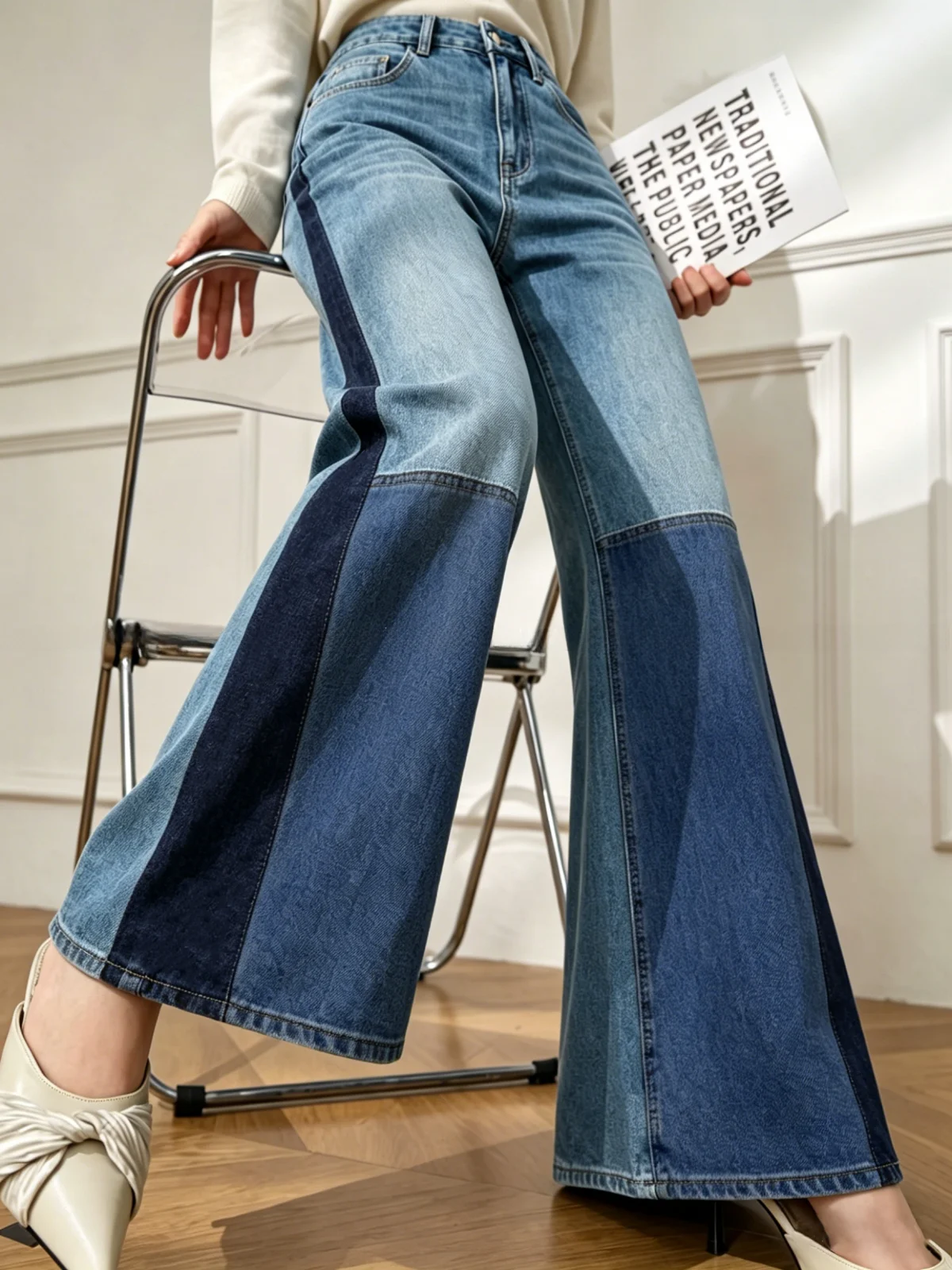 High Waist Bell Bottom Jeans Women's Summer Fashion Color Block Splicing Trendy Casual Wide Leg Pants plus Size Ladies Jeans
High Waist Bell Bottom Jeans Women's Summer Fashion Color Block Splicing Trendy Casual Wide Leg Pants plus Size Ladies Jeans