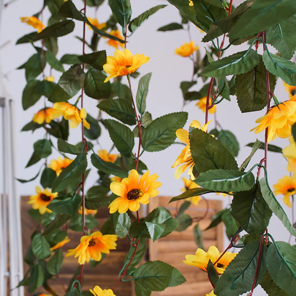 Artificial Sunflower Garland Faux Hanging Rattan Vines Simulation Plant Decor Wall Door Mirror Vivid Beautiful Lifelike Long
Artificial Sunflower Garland Faux Hanging Rattan Vines Simulation Plant Decor Wall Door Mirror Vivid Beautiful Lifelike Long