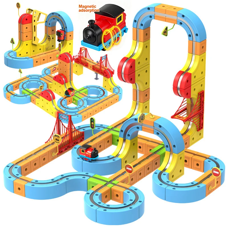 88PCS Magnetic Track Car Toy Set DIY Cube Track Building Blocks Set Electric Rail Cube with Train Traffic Signs Birthday Gifts
88PCS Magnetic Track Car Toy Set DIY Cube Track Building Blocks Set Electric Rail Cube with Train Traffic Signs Birthday Gifts