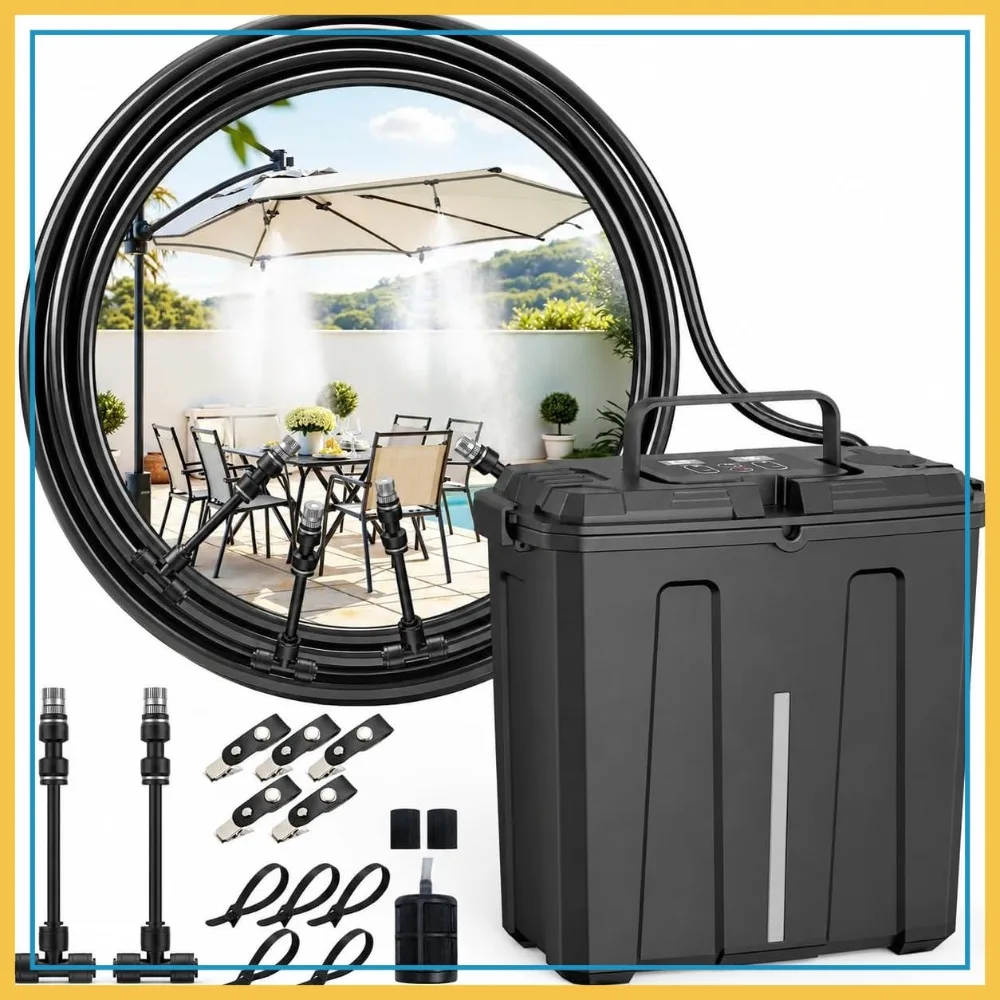 Portable Misting System for Patio Cooling, 9L Bucket with 10000mAh Battery & Pump, Outdoor Use
Portable Misting System for Patio Cooling, 9L Bucket with 10000mAh Battery & Pump, Outdoor Use