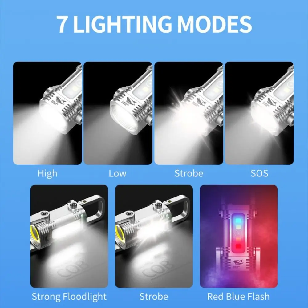 COB Mini Keychain Flashlight 7 Lighting Modes Rechargeable Emergency Work Lights Waterproof Portable Warning Light Hiking
COB Mini Keychain Flashlight 7 Lighting Modes Rechargeable Emergency Work Lights Waterproof Portable Warning Light Hiking