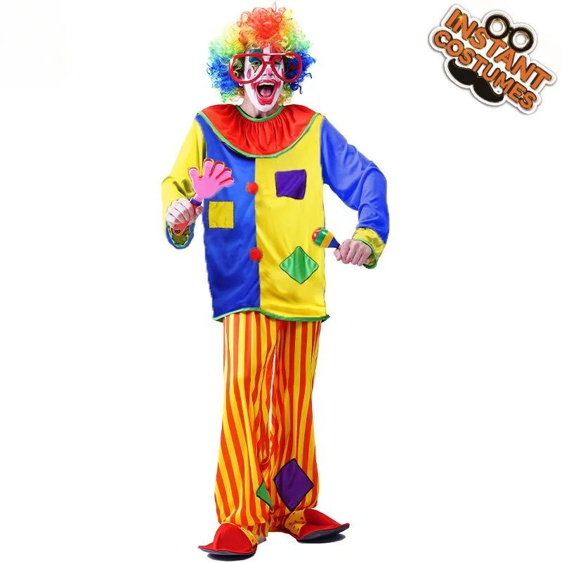 Adult Men's Funny Clown Suit Party Costume Halloween Stage Costume Polyester Fiber 100% Comic Masquerade Outfit for Gents
Adult Men's Funny Clown Suit Party Costume Halloween Stage Costume Polyester Fiber 100% Comic Masquerade Outfit for Gents