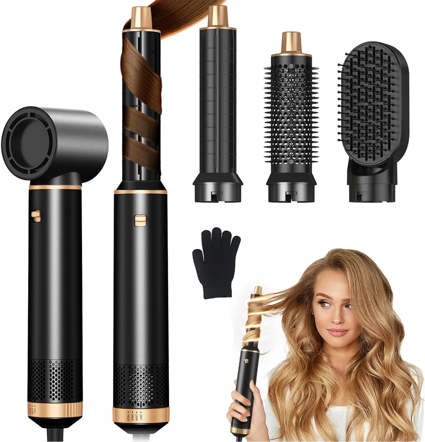 5-in-1 Hot Air Brush & Curler Set: Dry, Curl, Straighten, Volumize, No Heat Damage
5-in-1 Hot Air Brush & Curler Set: Dry, Curl, Straighten, Volumize, No Heat Damage