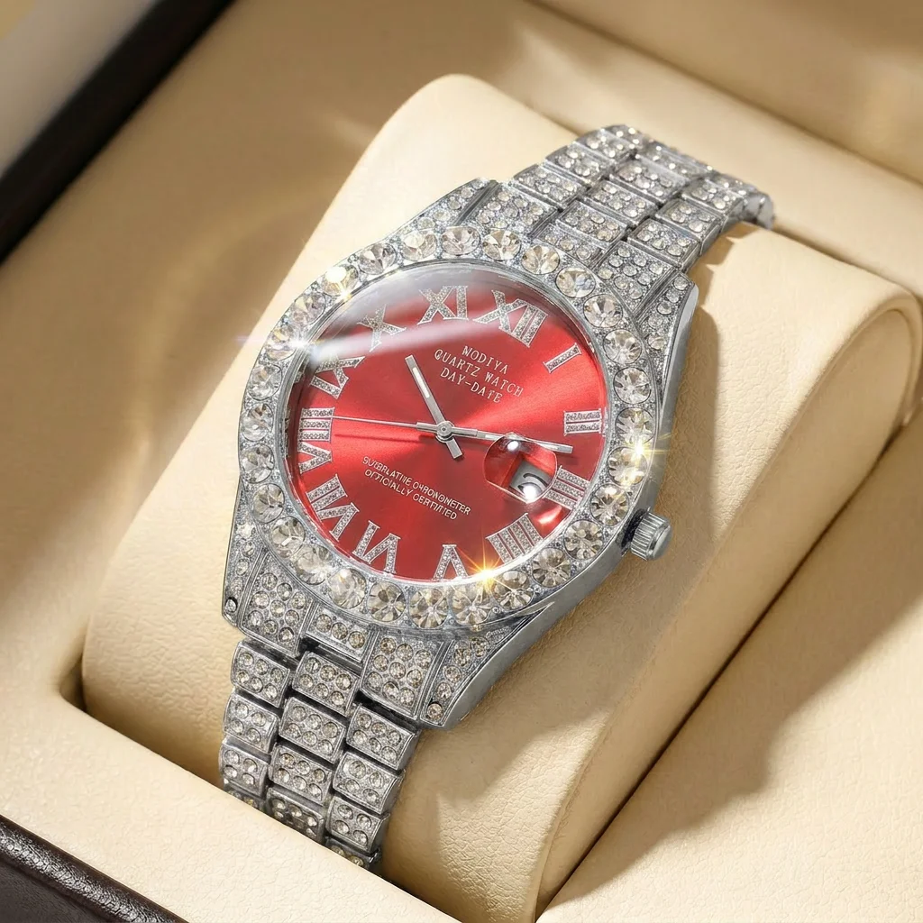 1pcs Women's Red Silver Crystal Alloy Band Elegant Jewelry Calendar Quartz Watch for Party Holiday Gift
1pcs Women's Red Silver Crystal Alloy Band Elegant Jewelry Calendar Quartz Watch for Party Holiday Gift