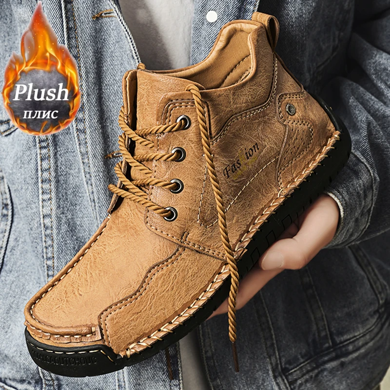 Новинка 2025 года, кожаные ботинки ручной работы, мужские плюшевые зимние ботинки, мужские хлопковые кроссовки, мужская кожаная обувь, мужские ботильоны на открытом воздухе
Новинка 2025 года, кожаные ботинки ручной работы, мужские плюшевые зимние ботинки, мужские хлопковые кроссовки, мужская кожаная обувь, мужские ботильоны на открытом воздухе