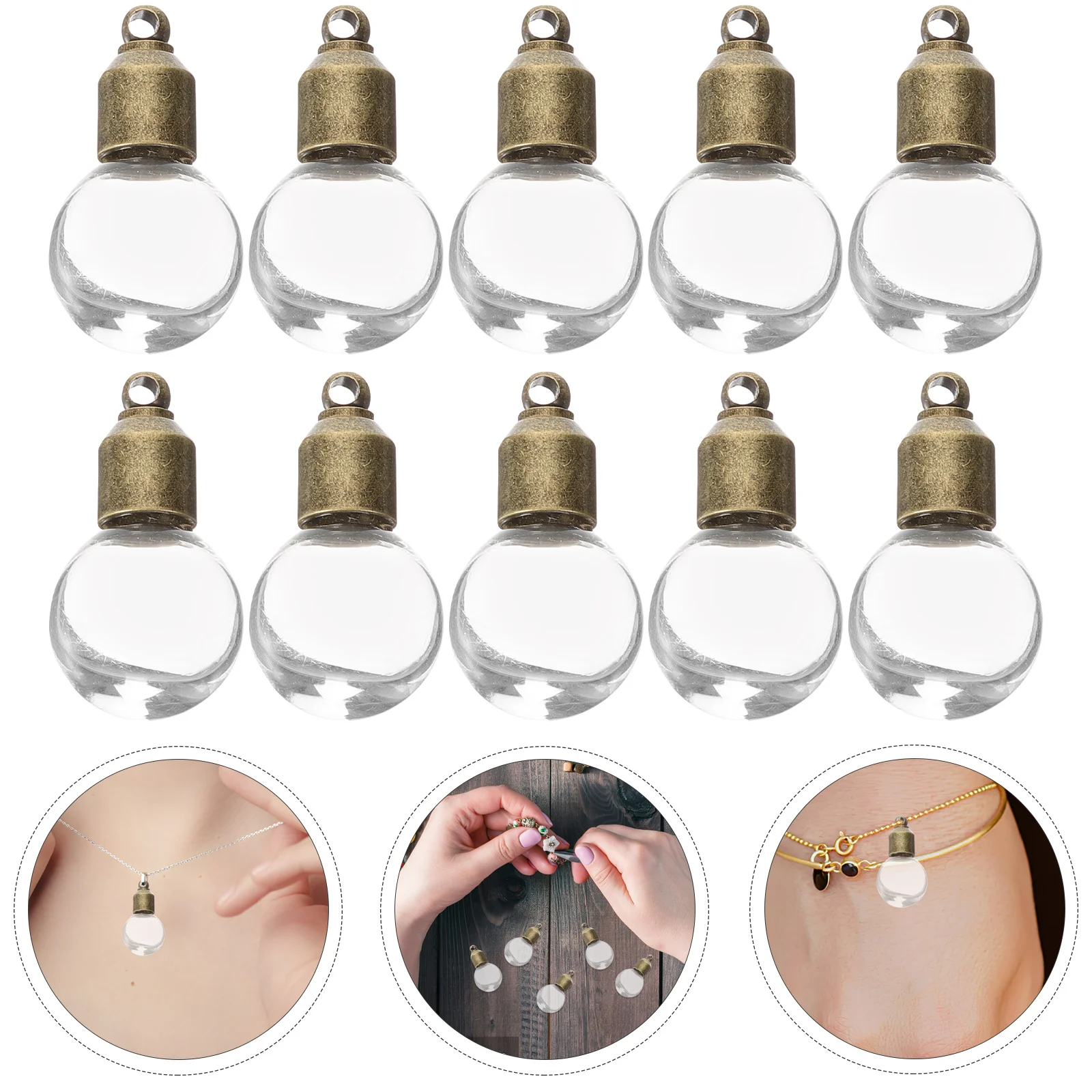 10Pcs Glass Bottle Charms Mini Pendant Cap Bottles for Necklace Bracelet DIY Jewelry Glass Bottle Charms
10Pcs Glass Bottle Charms Mini Pendant Cap Bottles for Necklace Bracelet DIY Jewelry Glass Bottle Charms