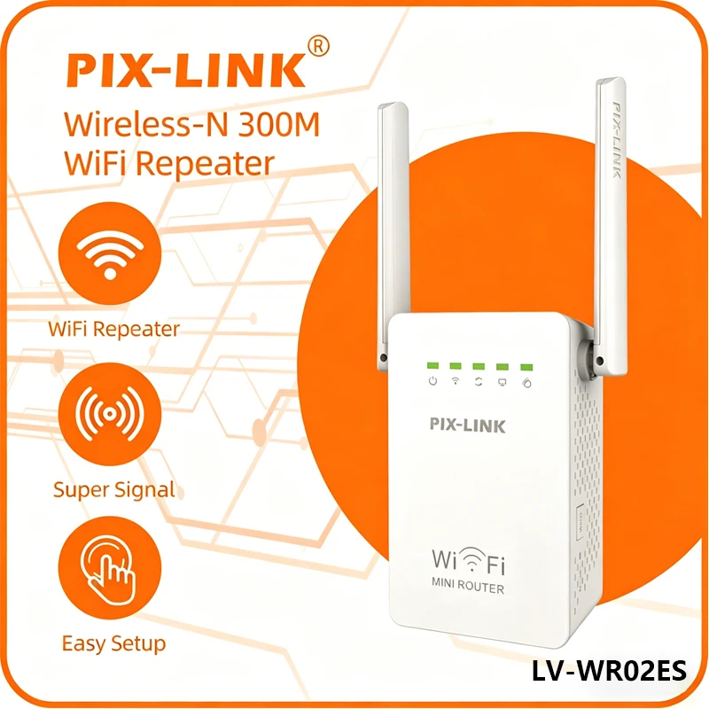 PIX-LINK WR02ES N300 Мини-ретранслятор Wi-Fi 300 Мбит/с 2,4 ГГц с 2 антеннами, режим роутера/AP, расширитель зоны покрытия, проникающий сквозь стены, простая настройка
PIX-LINK WR02ES N300 Мини-ретранслятор Wi-Fi 300 Мбит/с 2,4 ГГц с 2 антеннами, режим роутера/AP, расширитель зоны покрытия, проникающий сквозь стены, простая настройка