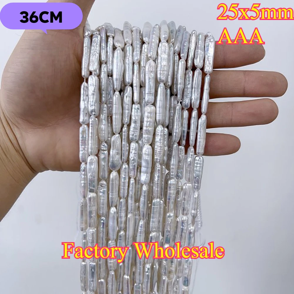 25x5mmAAA White Fine Baroque Strip Bead Factory Wholesale Natural Freshwater Pearl Jewelry Make DIY Necklace Bracelet Women Gift
25x5mmAAA White Fine Baroque Strip Bead Factory Wholesale Natural Freshwater Pearl Jewelry Make DIY Necklace Bracelet Women Gift