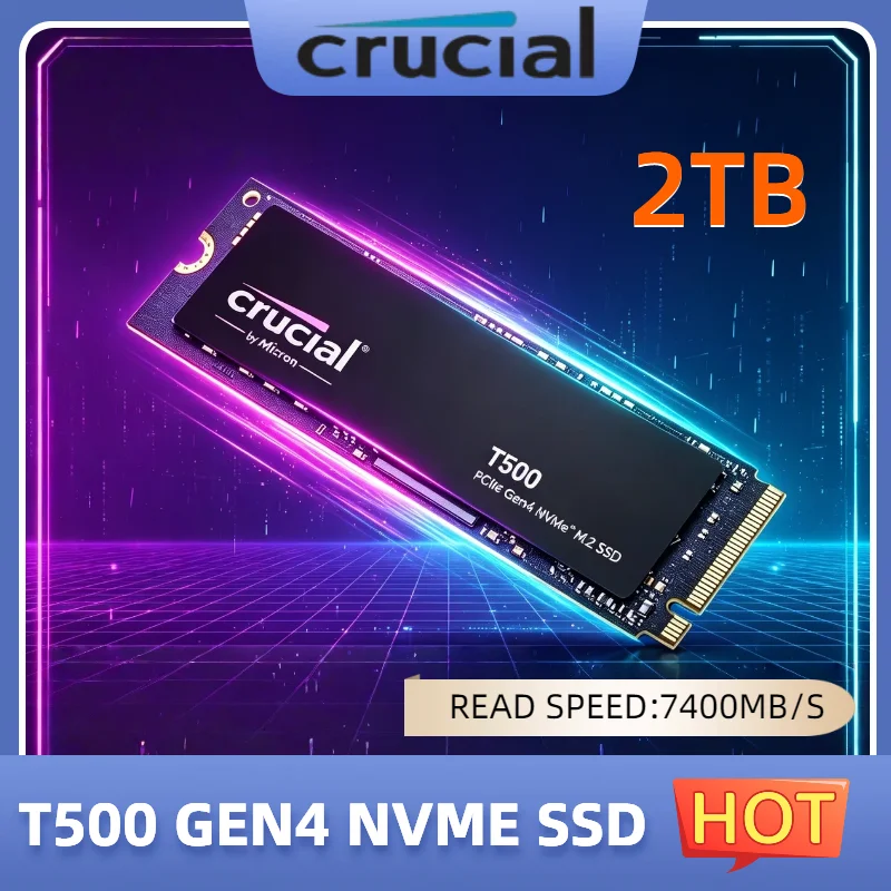 Max Crucial T500 500GB 1TB Gen4 NVMe M.2 Internal Gaming SSD Up to 7300MB/s for Desktop Laptop NEW Original OEM Package
Max Crucial T500 500GB 1TB Gen4 NVMe M.2 Internal Gaming SSD Up to 7300MB/s for Desktop Laptop NEW Original OEM Package