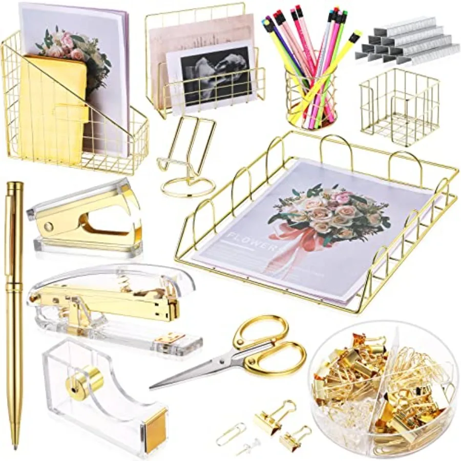 13 Pcs Desk Accessories Set Kit Organizer Office Supplies Teacher Women School Gift Acrylic Stapler Staple Remover Tape Holder
13 Pcs Desk Accessories Set Kit Organizer Office Supplies Teacher Women School Gift Acrylic Stapler Staple Remover Tape Holder