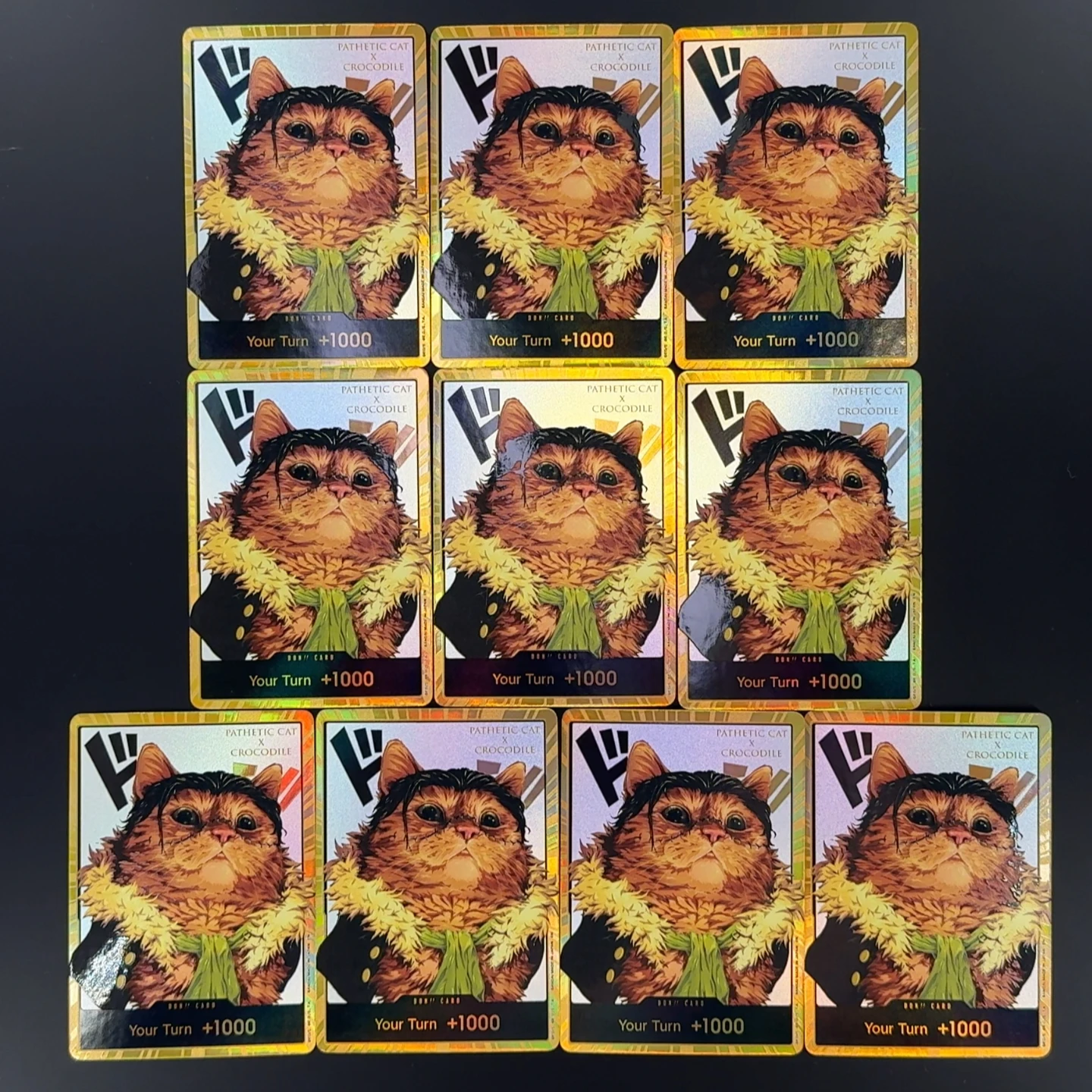 One Piece OPCG English Golden Catified Luffy Zoro Sanji Robin DON card Holographic 3D Textured 10pcs/set Anime Collectible Cards
One Piece OPCG English Golden Catified Luffy Zoro Sanji Robin DON card Holographic 3D Textured 10pcs/set Anime Collectible Cards