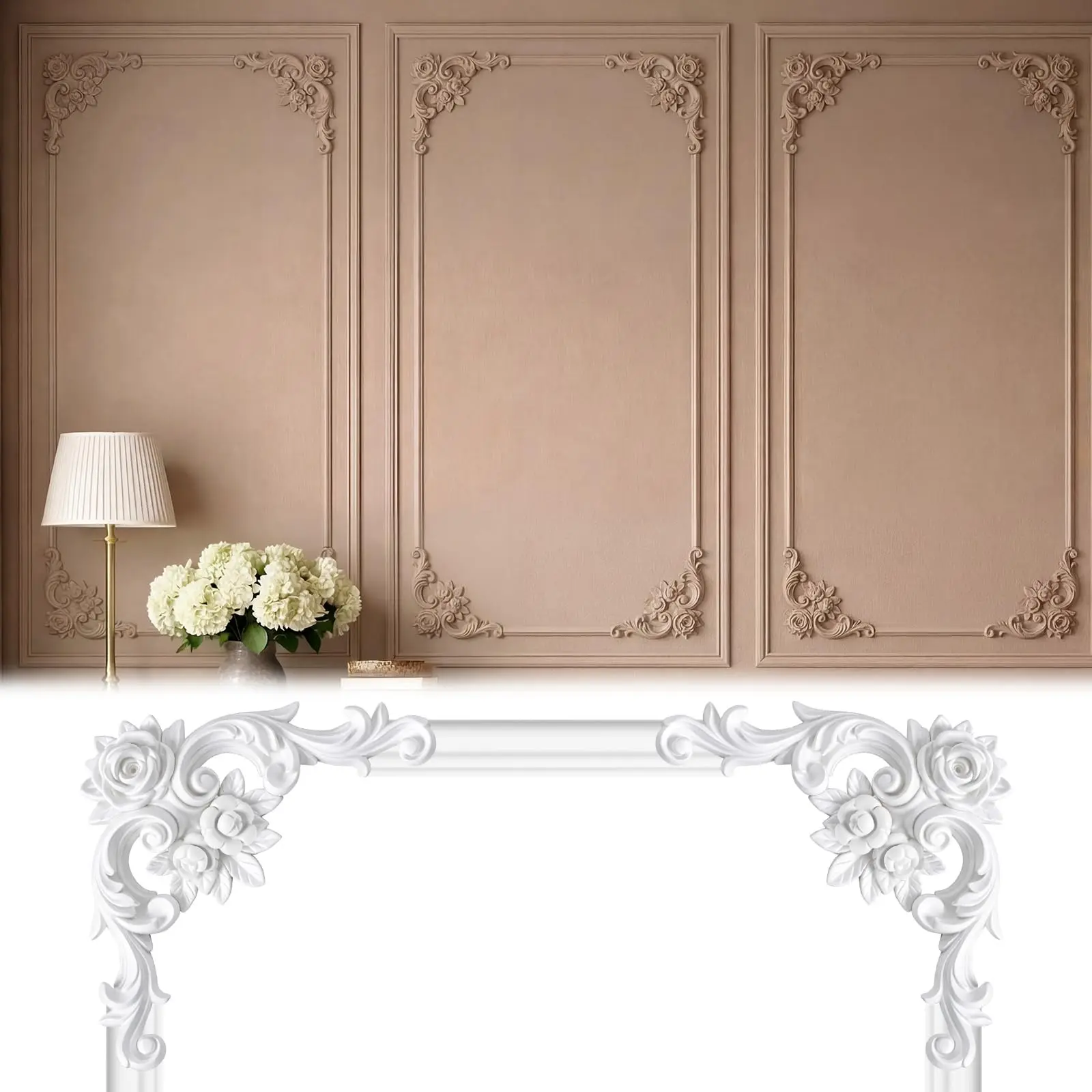 12 Pcs French Style Corner Wall Molding Floral Decorative Panels For Interior Trim
12 Pcs French Style Corner Wall Molding Floral Decorative Panels For Interior Trim
