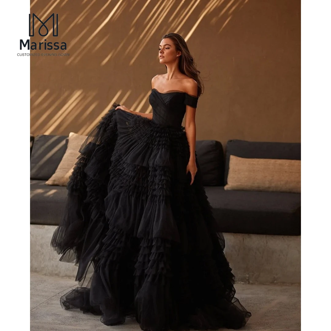 Marissa Women Evening Dress 2025 Custom Made Elegant Women's Dresses for Wedding Party Dress Black Tulle A-line Chiffon Prom
Marissa Women Evening Dress 2025 Custom Made Elegant Women's Dresses for Wedding Party Dress Black Tulle A-line Chiffon Prom