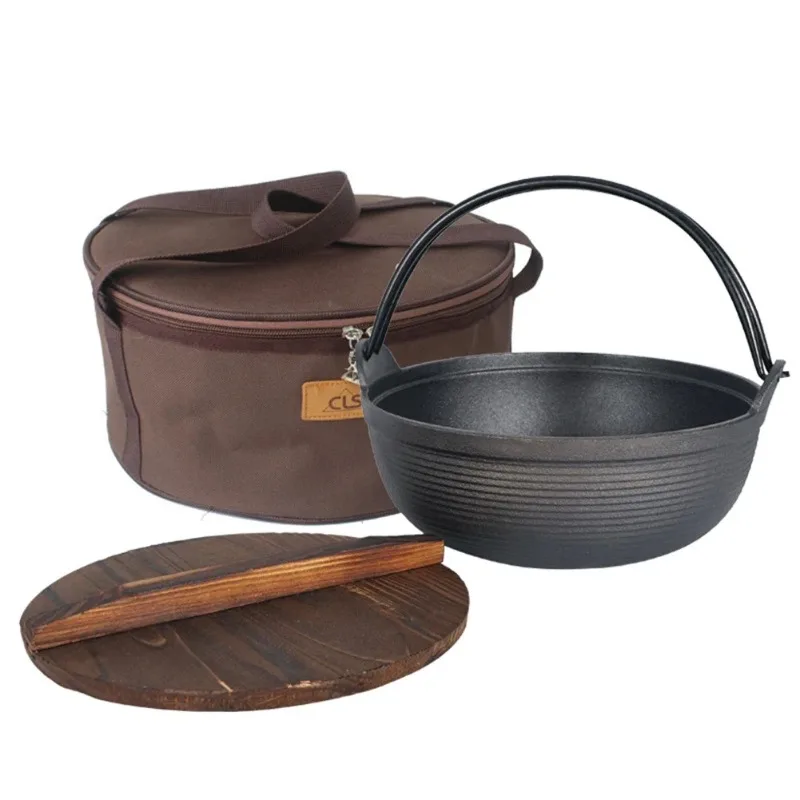1 Set Soup Pot Multi-functional Outdoor Camping Stew Soup Cast Iron Non-stick Pot With Wooded Lid Storage Bag
1 Set Soup Pot Multi-functional Outdoor Camping Stew Soup Cast Iron Non-stick Pot With Wooded Lid Storage Bag