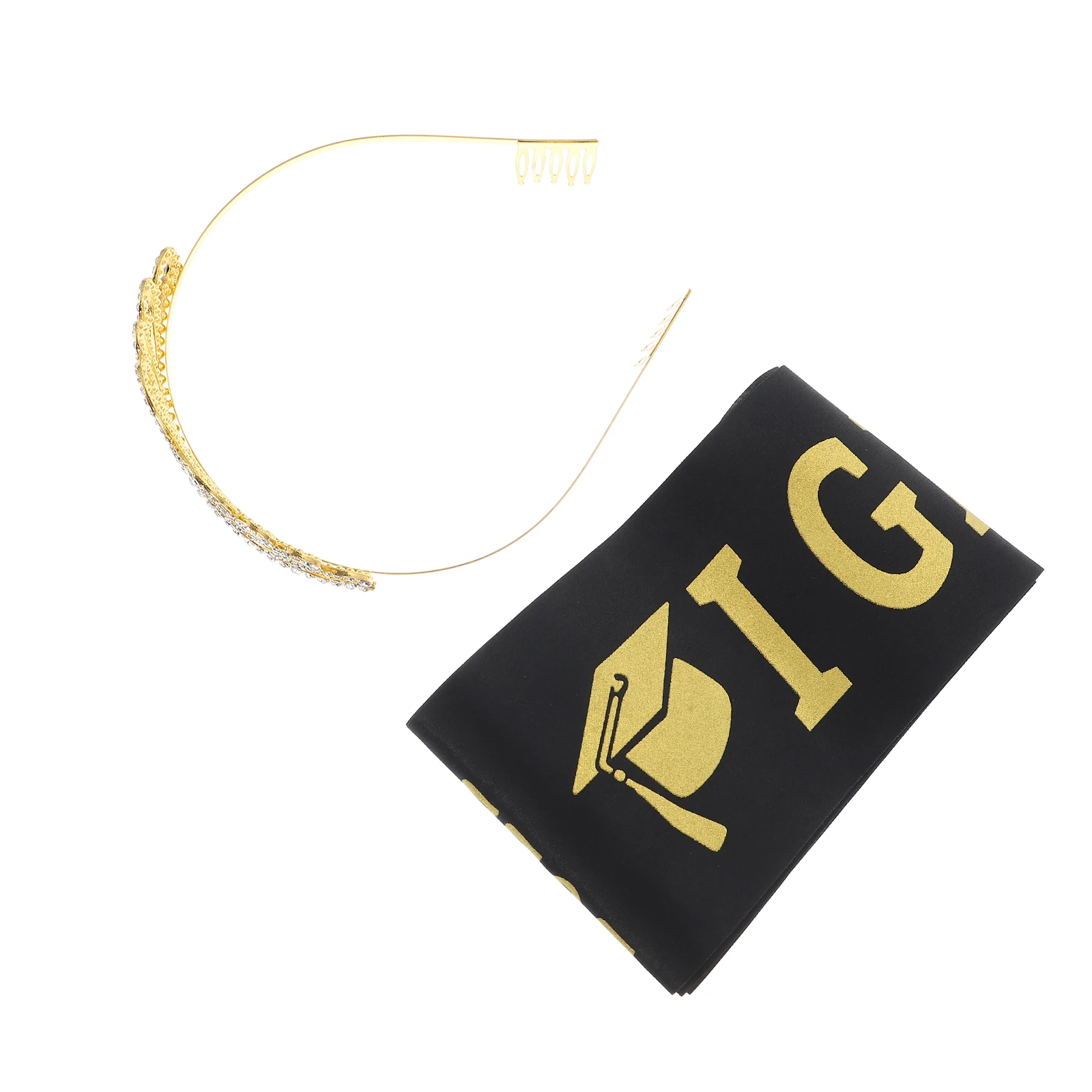 Graduation Crown Sash Kit Premium Materials Durable Lightweight Girls Party Accessory Hair Decor Tiara Sash Graduates Gold
Graduation Crown Sash Kit Premium Materials Durable Lightweight Girls Party Accessory Hair Decor Tiara Sash Graduates Gold