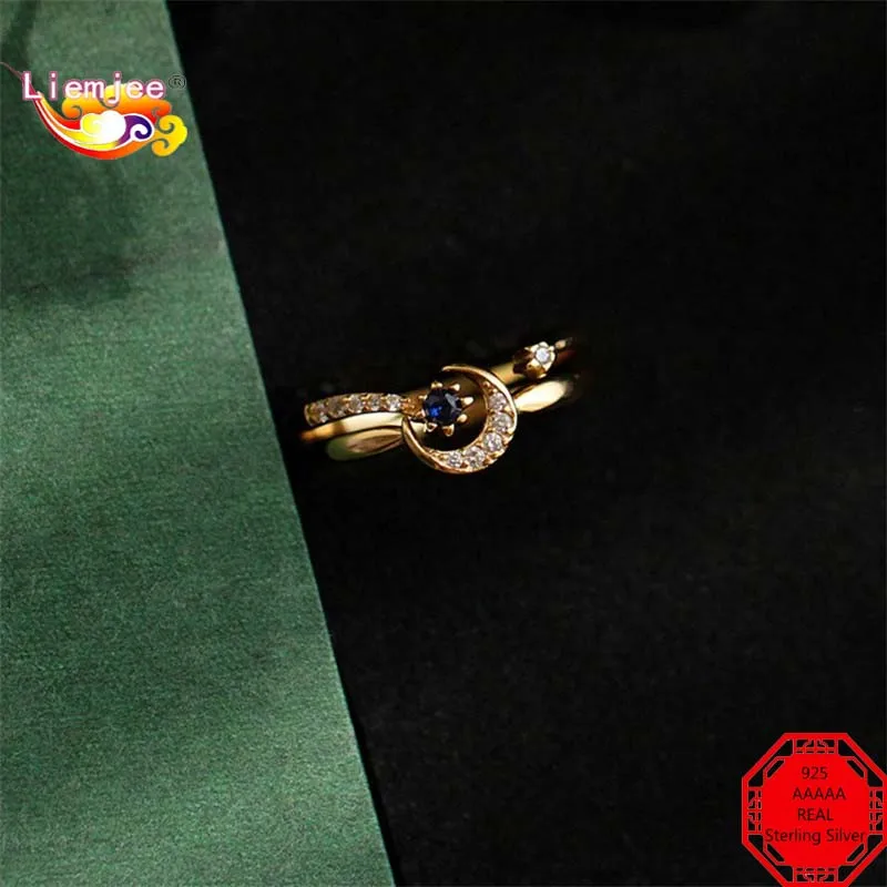 Liemjee Fashion Personality Party Wedding Jewelry Retro Star Moon 925 Sterling Silver Ring For Women Feature Charm Girl Gift
Liemjee Fashion Personality Party Wedding Jewelry Retro Star Moon 925 Sterling Silver Ring For Women Feature Charm Girl Gift