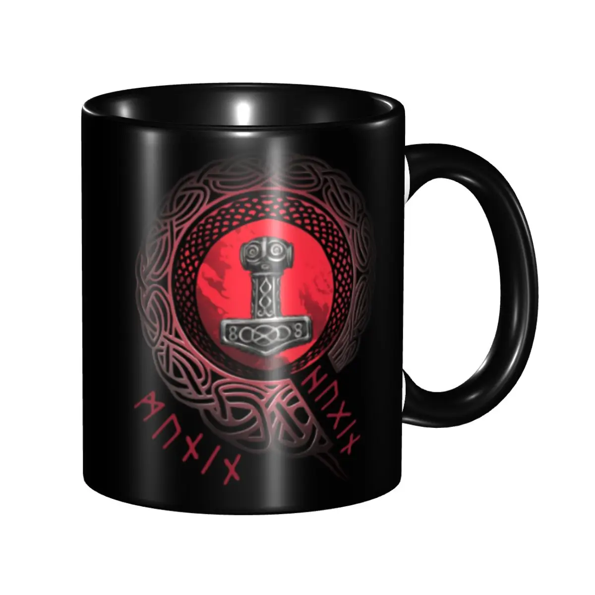 Viking Runes Thor Mjolnir Coffee Mugs DIY Custom Norse Valhalla Odin Ceramic Mug Cup Creative Gift
Viking Runes Thor Mjolnir Coffee Mugs DIY Custom Norse Valhalla Odin Ceramic Mug Cup Creative Gift