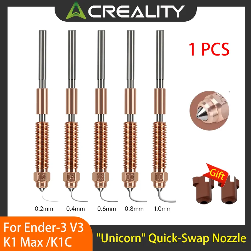 Creality 1PCS Unicorn Quick-Swap Nozzle Hardened Steel Nozzle High-Speed Printing for K1 Max K1C Ender-3 V3 Hot End Assembly
Creality 1PCS Unicorn Quick-Swap Nozzle Hardened Steel Nozzle High-Speed Printing for K1 Max K1C Ender-3 V3 Hot End Assembly