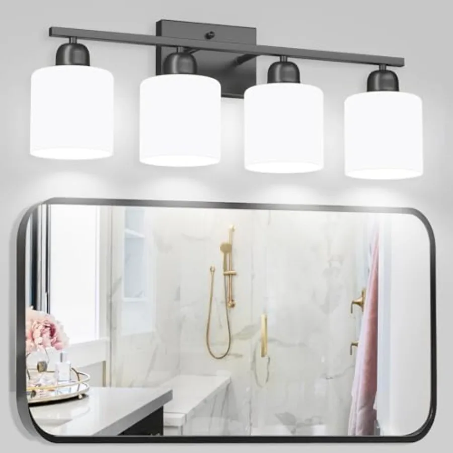 Bathroom Vanity Light, Light Fixtures with Milky White Frosted Glass Shades, Vanity Light for Bathroom Mirror, Bedroom, Living
Bathroom Vanity Light, Light Fixtures with Milky White Frosted Glass Shades, Vanity Light for Bathroom Mirror, Bedroom, Living