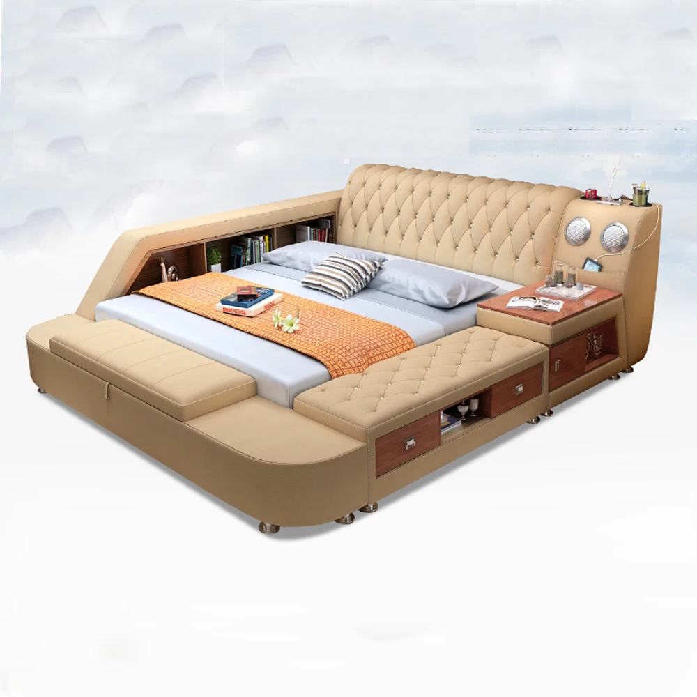 Linlamlim Ultimate Tech Smart Bed with Massage, Speaker and Safe, Genuine Leather Multifunctional Tatami Beds Bedroom Furniture
Linlamlim Ultimate Tech Smart Bed with Massage, Speaker and Safe, Genuine Leather Multifunctional Tatami Beds Bedroom Furniture