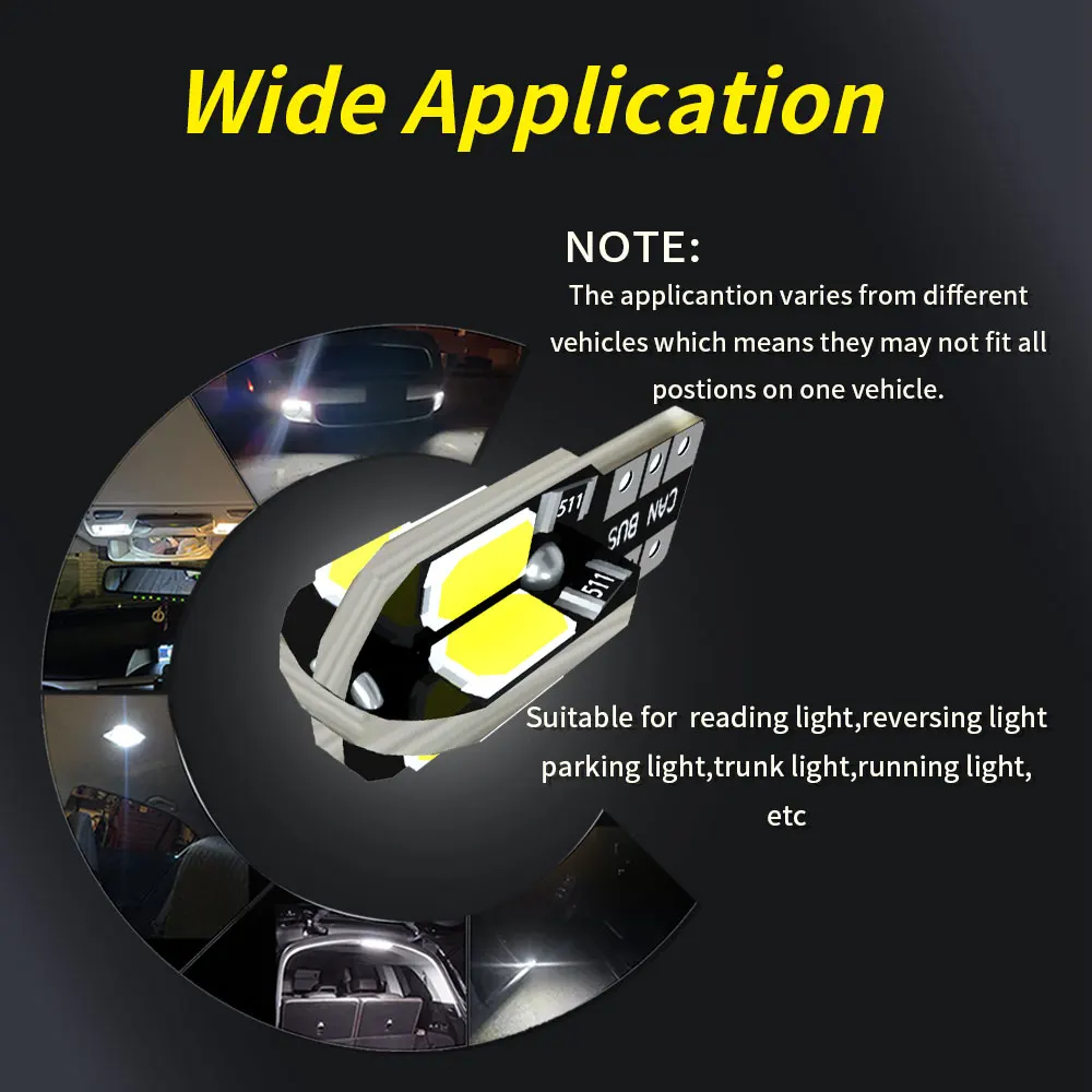 5730 8SMD 12 В 6000 К 10/20 шт. W5W T10 светодиодные лампы Canbus для чтения указателей поворота автомобиля, тормозной багажник, капот, ширина габаритных огней 
5730 8SMD 12 В 6000 К 10/20 шт. W5W T10 светодиодные лампы Canbus для чтения указателей поворота автомобиля, тормозной багажник, капот, ширина габаритных огней