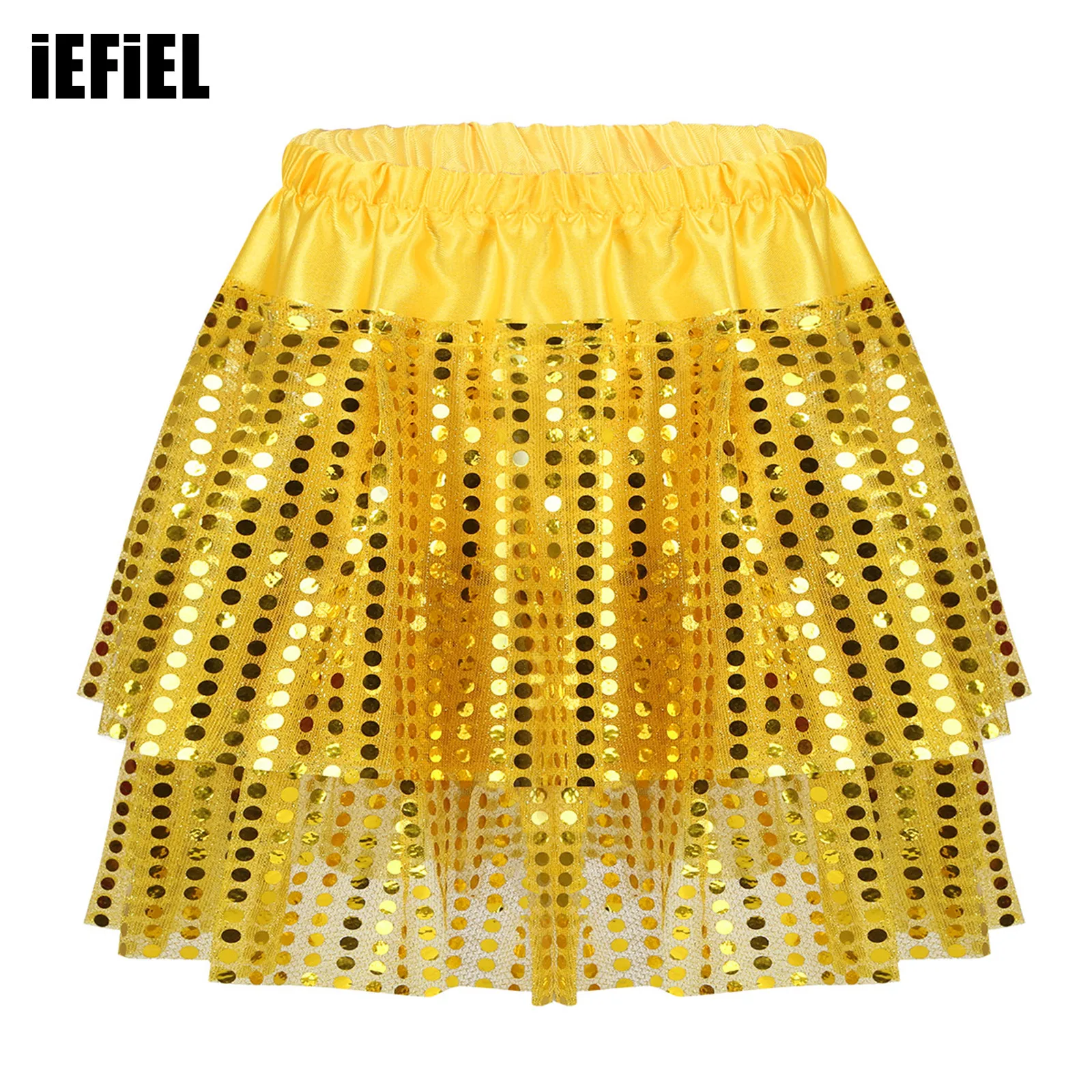 Kids Girls Sequined Dance Skirt Elastic Waistband Tiered Tutu Skirt for Latin Jazz Dancing Stage Performance
Kids Girls Sequined Dance Skirt Elastic Waistband Tiered Tutu Skirt for Latin Jazz Dancing Stage Performance