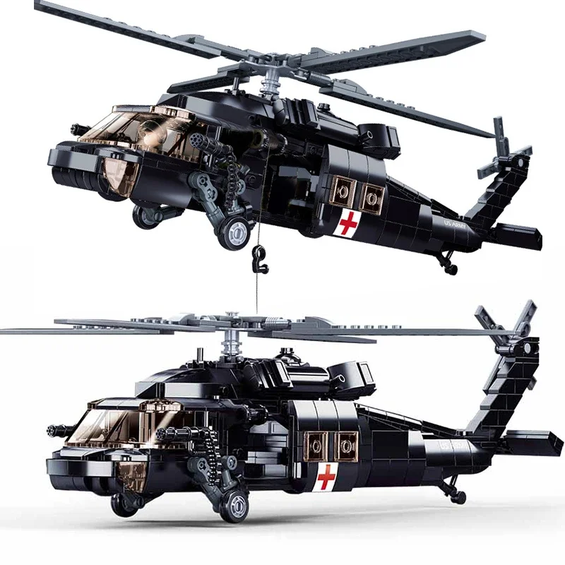 Military Transport Black Helicopter Model Aircraft US UH-60 Hawk Airplane Rescue Army Building Blocks WW2 MI24 SWAT Model Toys
Military Transport Black Helicopter Model Aircraft US UH-60 Hawk Airplane Rescue Army Building Blocks WW2 MI24 SWAT Model Toys