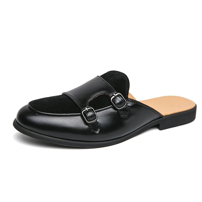 Fashion Black Green Monk Strap Half Slippers Driving Shoes For Men Casual Suede Leather Mules Breathable Loafer Zapatos Hombre
Fashion Black Green Monk Strap Half Slippers Driving Shoes For Men Casual Suede Leather Mules Breathable Loafer Zapatos Hombre