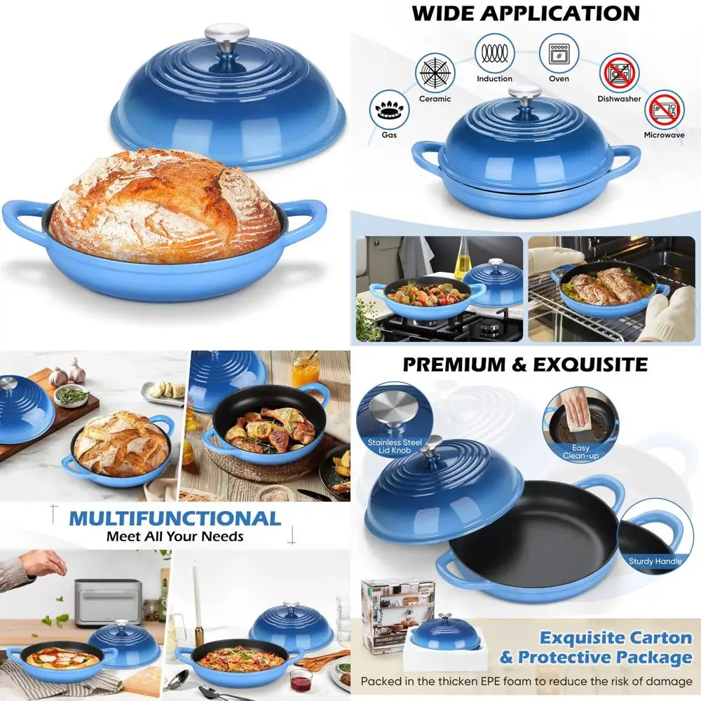 Enameled Cast Iron Dutch Oven for Sourdough Baking - 5.5 Quart Bread Baking Pot with Heavy Lid, Perfect for Homemade Sourdough
Enameled Cast Iron Dutch Oven for Sourdough Baking - 5.5 Quart Bread Baking Pot with Heavy Lid, Perfect for Homemade Sourdough